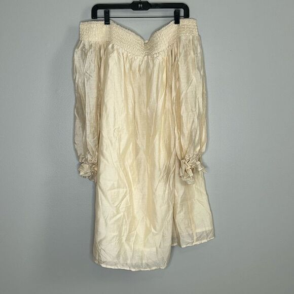 Eloquii Off The Shoulder Ruffle Sleeve Dress NWT - Picture 2 of 3